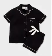 BNWT Peter Alexander Unisex Bamboo Black PJ Set Size 5 Kids