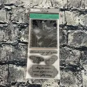 TPC Studio BUTTERFLY COLLAGE Rubber Cling Stamps