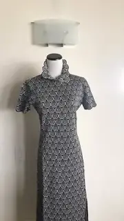 PACO RABANNE Draped Silver Mesh Metal Chainmail Dress L Black