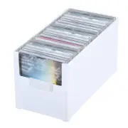 CD Storage Box, Plastic Stackable CD Organizer, Holds 27 CDs, CD Storage Case...