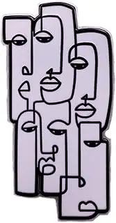 [Pinstant] Pablo Picasso Abstract Faces Line Art Cubism Cubist Surrealism Painting 1.6" Enamel Pin Badge, 1.6 inches, enamel, enamel