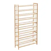 Levede 10 Tiers 80cm Wide Bamboo Shoe Rack Storage Wooden Organizer Shelf Stand