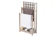 Costway Freestanding Wooden Towel Rack 3-Tier Towel Rack Holder w/Bottom Storage Shelf White