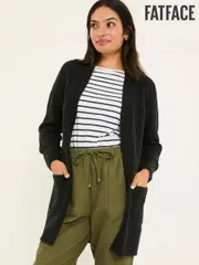 FatFace Black Hannah Textured Knitted Cardigan (E81295) | $125