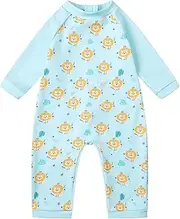 [Ewbob] Baby Swimming Warm Suit Boys Swimming Costume Long Sleeve Rash Guard Zipper Boys One Piece Swimsuit Bathing Suits