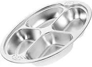 Veemoon Stainless Steel Divided Plates Compartment Food Tray for Engaging Cartoon Design for Home Preschool Shatterproof Portion Control Dining