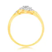 Luminesce Lab Grown 9ct Yellow Gold 15 Diamonds Dress Ring, Q