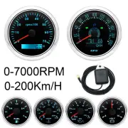85mm GPS Speedometer 0-200KM/H With Turning light Tacho/Fuel/Oil/Water Temp/Volt
