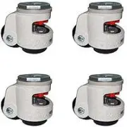 TP-80S - 2.5" Wheel - Retractable Leveling Machine Stem Casters - 4 Pack - 4,400