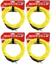 4 Rockville RCXFB25Y Yellow 25' Female REAN XLR to 1/4'' TRS Balanced Cables OFC