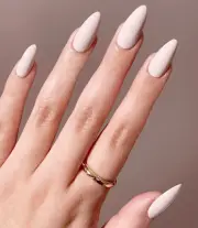 MEDIUM ALMOND *PEACH BLUSH* Full Cover 24 Glossy Nail Tips Press On Glue Set!