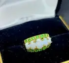 Ladies Natural Opal & Tsavorite Garnet Ring Size 7