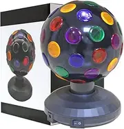 Disco Ball Night Lights 360 Degree Rotating Disco Lights LED Stage Flashing Projector Powered by USB Cable or Battery Powered Multi-Color Flashing Lights for Christmas Ball Dj Bar (Black)