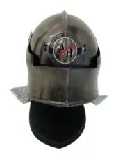 Medieval Antique Sallet Helmet Steel Viking Chainmail Armor Helmet With Stand