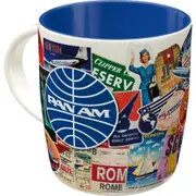 Nostalgic Art Ceramic 330ml Mug Coffee/Water Cup w/ Handle Pan Am Travel Collage