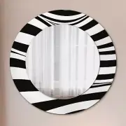 Modern Framed Wall Mirror with Patterned Frame Ready to Hang Abstract wave