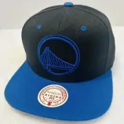 Mitchell & Ness Golden State Warriors Royalty Snapback Hat Adjustable Black Blue