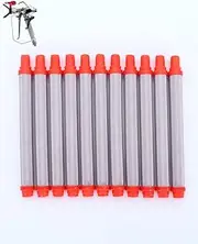 [LUCKXUANYUAN] 11 PCS 200 Mesh Red Push-On Airless Spray Gun Filters, Compatible with Titan 581-062, 0089959, 0516732; Wagner 0089959, 0154675, 0089324; SprayTECH, 0515220, 0154675