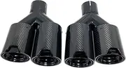 1Pair Y Type Dual Glossy Black Performance Exhaust Tip Muffler Tip Carbon Fiber Exhaust Tip Compatible For BMW M2 M3 M4 M5 Universal(57mm in-80mm out)
