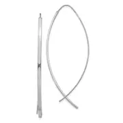 14K White Gold 1.75mm Square Tube Wire Threader Earrings