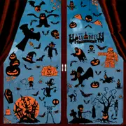 82Pcs Halloween Window Sticker Window Static Cling Decal Bat Spider Decoration