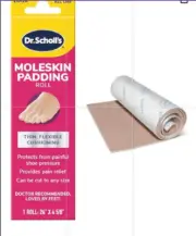 Set of 2 Dr. Scholl’s Moleskin Padding ROLL, 1 roll Thin, Flexible Cushioning