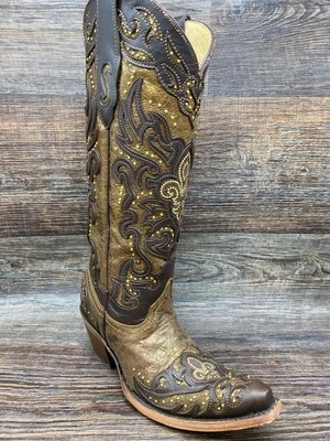 Clearance Item - c2826 Women's Fleur De Lis Snip Toe Western Boot by Corral
