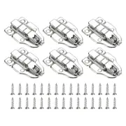 6 Pcs Duck-billed Hasp Lock, Retro Box Toggle Latch with Padlock Hole, Silver