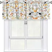 DEXNEL Corgi Pattern Home Curtain Valance Window Treatment For Living Room, 54 X 18 Inch