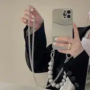 Makeup Mirror Phone Case for iPhone 13 12 11 14 Pro Max XS X XR 7 8 Plus SE Crossbody Necklace Cord Lanyards Rope Cover,A,for iPhone 11