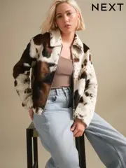 Cow Print Zip Through Jacket (AR0003) | $141