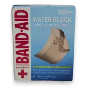 Band-Aid 6 Water Block Flex Waterproof Adhesive Pads, Large