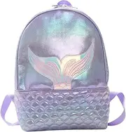 [SAFIGLE] Women's Multifunctional Backpack Pu Leather Mermaid Holographic Large Storage for Students Office