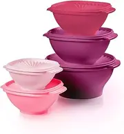 [Tupperware] Heritage Collection, New 10 Piece Food Storage Container Set in Vintage Pink, Dishwasher Safe and BPA Free (5 Bowls, 5 Lids)