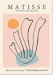 Abstract Matisse Pink Leaves Poster Matisse Wall Art Matisse Prints Matisse Canvas Painting Matisse Picture for Home Decor 40x60cmx1 No Frame