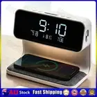 3 In 1 Bedside Lamp Wireless Charger Digital Alarm Clock for Bedroom(USB)