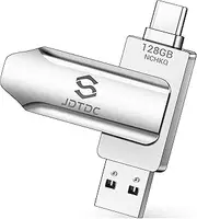 128GB Photo Stick for iPhone and Android - USB C Flash Drive for Photo, Video, and Contact Backup - External Storage for iPad and iPhone