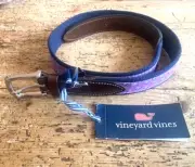 VINEYARD VINES NANTZ FORGET ME NOT CANVAS CLUB BELT-SIZE 32-NEW,TAGS-VIOLET COLO