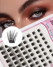 Wispy Lash Clusters Natural Lashes Clusters C Curl Lash Extensions Fluffy Individual Lashes Eyelashes Clusters DIY at Home by Jiocolor (C Curl, 8-14mm)