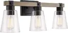 Asher 23" 3-Light Farmhouse Vanity/Bathroom Light + Funnel Glass Shad