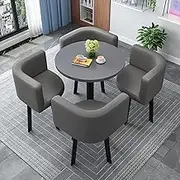 Negotiation Table and Chair Set,Office Reception Room Club Table,Simple Round Dining Table Set, Conference Tables,Coffee Table and Chair Set (Color : 17, Size : 23.6in/60cm)