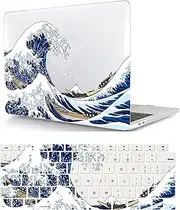 Laptop Hard Shell Case Compatible with MacBook Pro 14 inch 2021 Release Model A2442, Plastic Protective Beautifully Designed Hard Shell Case Cover & Keyboard Cover, sea Wave