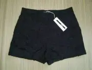 MCQ Alexander McQueen 42 US 6 NWT Black Floral Lace Lined High Rise Shorts