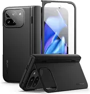 [SURITCH] for Google Pixel 9 Pro Fold Case, Built-in Kickstand, Screen Protector, Hinge Protection, Phone Case for Pixel 9 Pro Fold (2024), Black