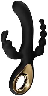 G Spot Anal Rabbit Vibrators Adult Sex Toys with10 Vibrating Modes upgrade Silicone Waterproof Rechargeable thrusting Dildo Vibrator Sex Toys for Women (black)