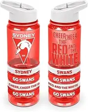 AFL Tritan Drink Water Bottle 650ml - Sydney Swans - 4 Wrist Bands- Straw