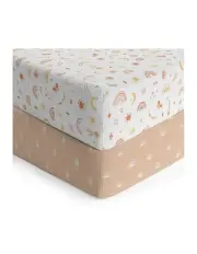 [LIVING TEXTILES] Cot Fitted Sheets 2 Pack in Bohemian Bliss