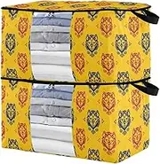 sanluoli 90L 2 Pack Under Bed Storage Containers with Reinforced Handles, clear window Towel Organizer For Closet