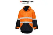 KingGee Mens 4 in 1 Weatherproof Jacket Fleece Insulated Lining Hi-Vis K55300