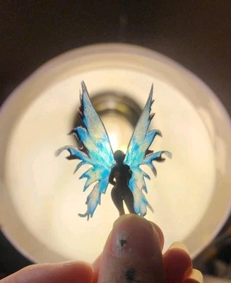 Blue Wings Handmade nude Girl Fairy Garden Minature Terrarium Figurine 1 Inch